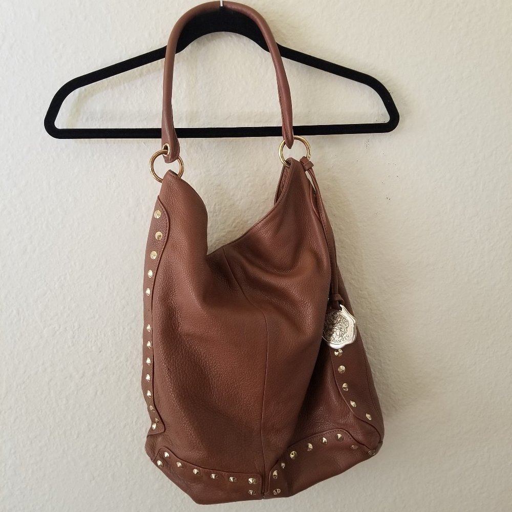 Vince Camuto slouchy studded leather tote bag purse